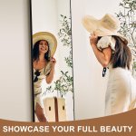 Delma Arched Mirror Full Length,Standing Mirror Full Body,Large Floor with Stand for Wall Entryway Door Bedroom Bathroom Living Room - Image 2