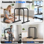 Sportsroyals Adjustable Dip Bar Station, Heavy Duty Parallette & Parallel Bars, 400LBS Stable Dip Stands for Home Gym, Calisthenics & Upper Body Workout Equipment - Image 7