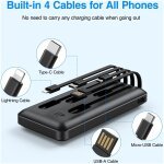 JIUMESS 20000mAh Power Bank Portable Charger with Cables, USB Battery Pack - Image 2