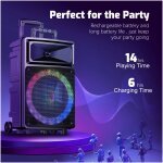 Seenda Karaoke Machine with 2 Wireless Microphones, Bluetooth Speaker - Image 4
