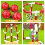 VGY Pool Basketball Hoop 2-in-1 with 4 Balls, 12 Rings & Pump - Image 6