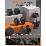 FEIERDUN Adjustable Dumbbells, 20/30/40/45/70/90lbs Free Weight Set with Connector, 5 in1 Dumbbells Set Used as Barbell, Kettlebells, Push up Stand, Weight Plate, Fitness Exercises for Home Gym Suitable Men/Women - Image 3