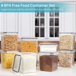 Vtopmart 8 pcs Large Airtight Food Storage Containers, Vtopmart Flour Canisters, for Kitchen Organization - Image 6